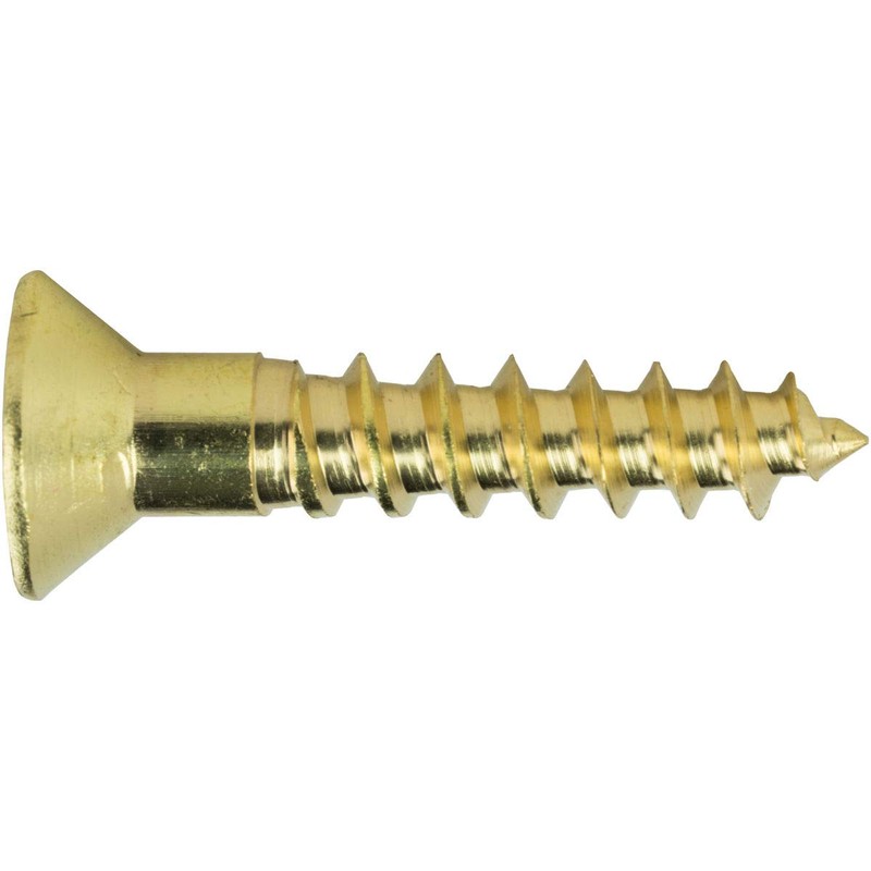 #8 x 1/2 Flat Head Countersink Solid Brass Wood Screws