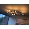 LynPon Industrial Ceiling Light Fixture Black Lighting Fixtures Metal Semi
