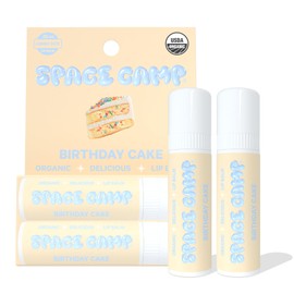 Space Camp Wellness Jumbo Lip Balm - Birthday Cake Organic Flavored Balm (2 Pack)