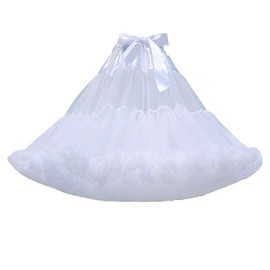 lanbqiuer Petticoat Skirt for Women's Skirts Tulle Underskirts for Dresses Puffy Tutu Ballet Skirt Crinoline Under Dress Fluffy White