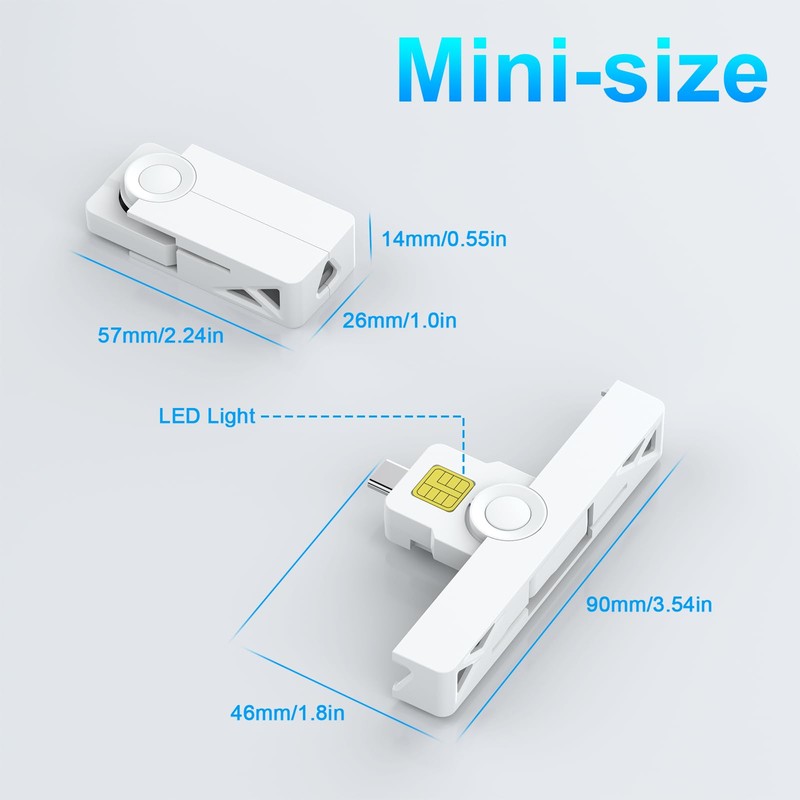 Portable Military CAC Card Reader USB C, DOD Military USB-C