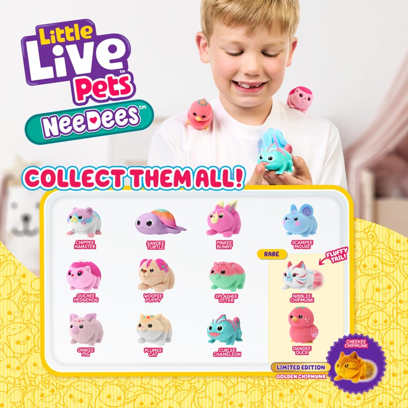 Little Live Pets NeeDees Candy Series Pack of 3, Plush