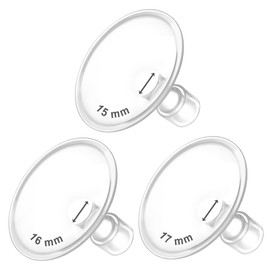Maymom MyFit Flanges Crater Goldie Pack 15 16 17 mm Compatible with Medela Breast Pumps and Maymom Wide Base and Narrow Base Connectors