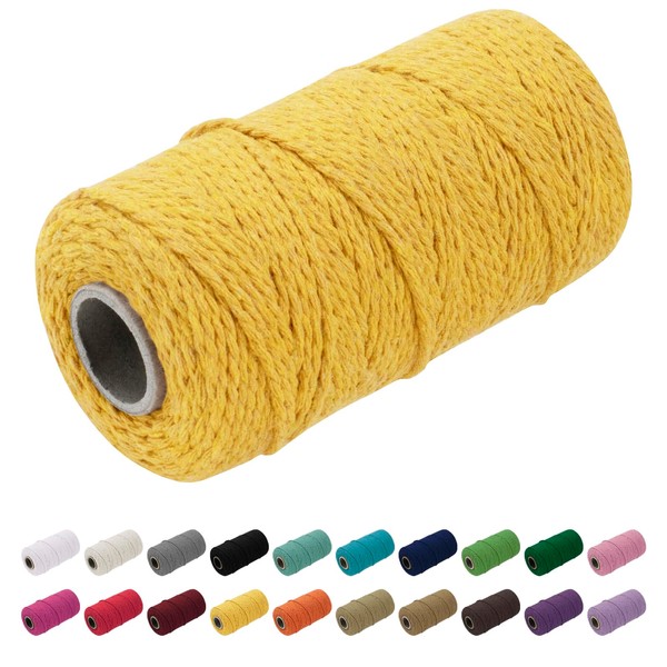 Uiopa Macrame Cord 1.5mm x 100m, Thick Rope Yarn Natural