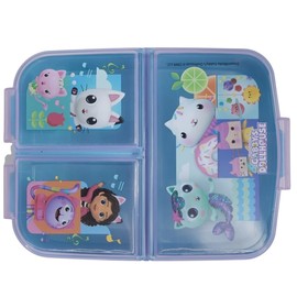 Golddunes Gabby's Dollhouse Lunchbox Kids Character 3 Compartment Sandwich Lunch Box School Re-Usable Plastic