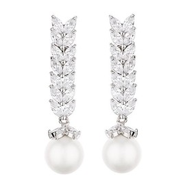 Clip On Earrings - Silver Plated With A Pearl And Cubic Zirconia Stones - Naomi S
