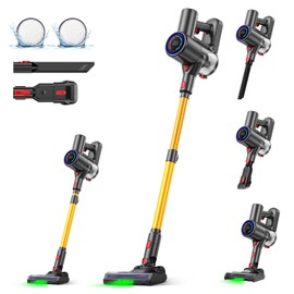 Zynet Cordless Vacuum Cleaner, 40KPA/40Mins, LED Display, Lightweight Stick Vacuum with Powerful Suction, Self-Standing, Green Light, Rechargeable Vacuum Cleaners for Home Pet Hair Carpet Hard Floors