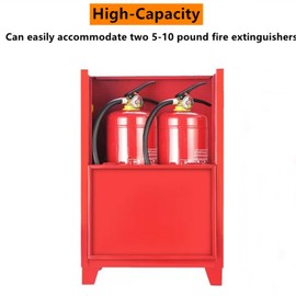 Yeaborn Fire Extinguisher Cabinet for 5-10 pounds Extinguisher 21.3'' x 12.6'' x 6.7'' Accommodate Two Extinguisher Indoor/Outdoor Ground Fire Extinguisher Box Waterproof Dustproof