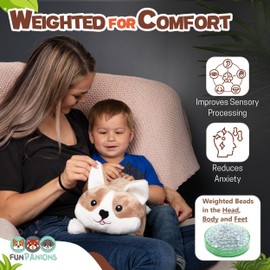 Funpanions Weighted Stuffed Animals – 4LB Cute Plush for Adults, Teens & Kids - Large Corgi Dog, Machine Washable w/Removable Inner Weight