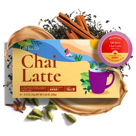 Gya Tea Co Chai Latte Black Tea K Cups for Keurig (16 ct) - High Caffeine Tea Chai Latte K Cup for Refreshing & Rich in Milk Coconut Chai Latte Mix - Chai Tea Latte K Cups Tea Pods for Keurig 2.0 &1.0