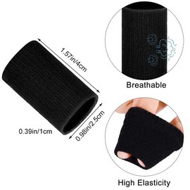 10 piezas Mangas para dedos, protector para dedos Tirantes de ayuda deportiva Band Wraps para baloncesto, tenis, béisbol, críquet, voleibol, bádminton, canotaje(Black)
