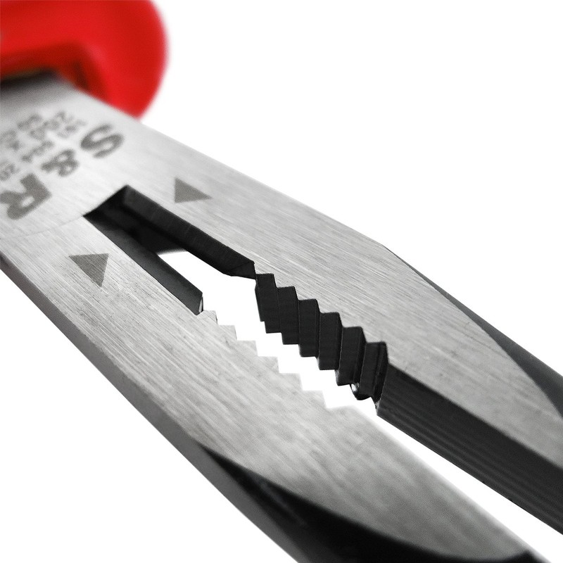 S&R VDE Long Flat Nose Pliers 200 mm Series 1000V