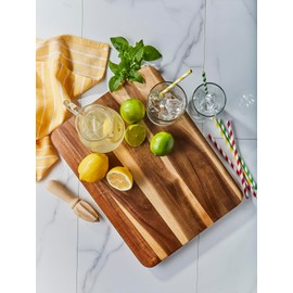 Swiss Diamond 40 x 30 cm Long Grain Acacia Wood Cutting Board, Heavy Duty, Small Wooden Cutting Board for Charcuterie, Fruits, and More