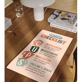 LOLUIS Educational Learning, Writing English Educational Poster Print Decoration ELA Classroom Must Haves (CUPS Editing Writing Strategy Checklist, Custom Frame Type)