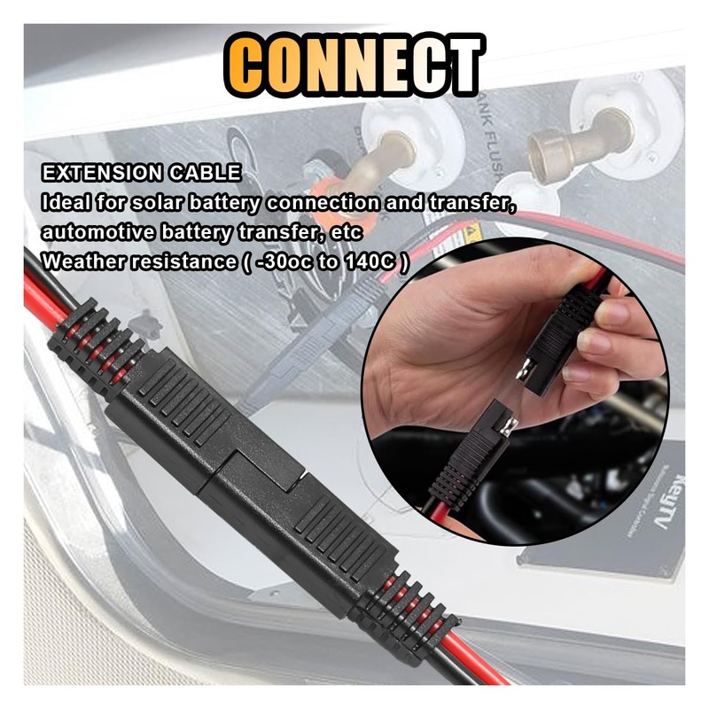GLSOWEE 5PCS 10 Gauge 2 Pin Quick Disconnect Polarized Wire