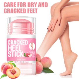 60% Hydrating Urea Foot Cream,Cracked Heel Stick Plus 2% Moisturising Salicylic Acid, Foot Balm Stick for Removing and Smoothing Cracked Hands Elbows Feet Knees, Peach Scent Heel Balm Repairs Dry Skin
