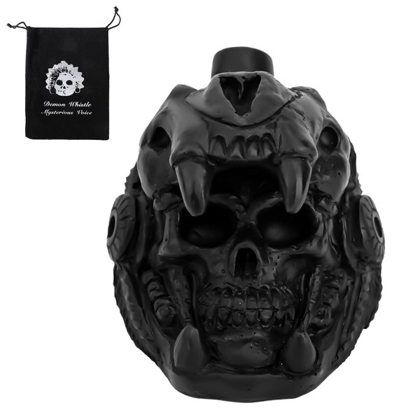 Aztec Death Whistle, Skull Quetzalcoatl Design 125+ Decibels Loudest Authentic