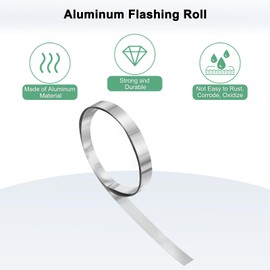 M METERXITY 2-Pack Aluminum Flashing, 3.3ft x 0.4" x 0.016" (LxWxT) Aluminum Flashing Roll, Roofing Metal Strip Sheet Roll for DIY Crafting/Engraving/Lasering