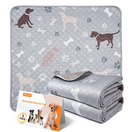 Mozin Washable Pee Pads for Dogs, 2 Pack Super Absorbent Dog Training Pads Leakproof Non-Slip Reusable Puppy Pads, Waterproof whelping Pad for Housebreak, Playpen, Crate,Potty Training, Couch- 48"x48"