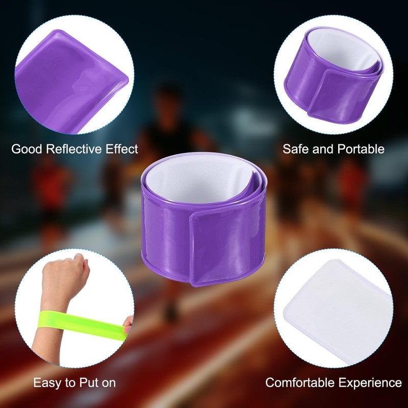 PATIKIL Reflective Slap Bands, 6 Pcs Reflector Band Snap Bracelet
