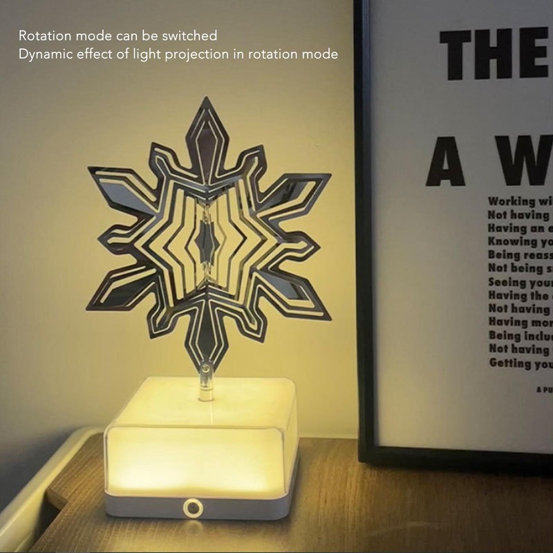 3D Metal Sheet Night Light Rotation Rechargeable Decoration 3D Night