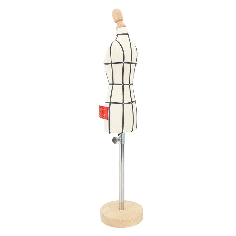 Miniature Dress Form with Stand Wood Base Sewing Mannequin Body