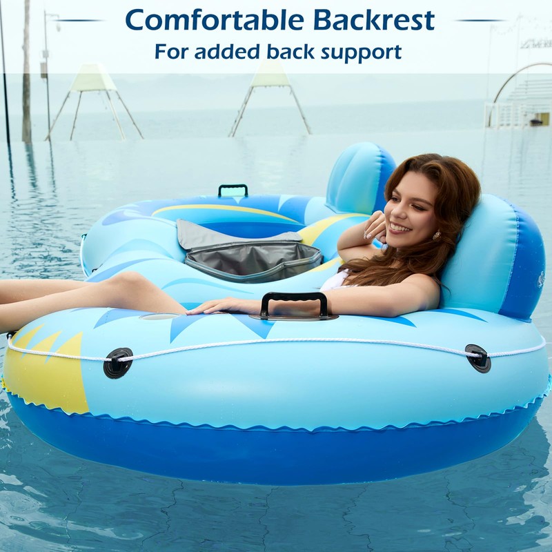 Jasonwell Inflatable River Tube Float - 2 Person Heavy Duty