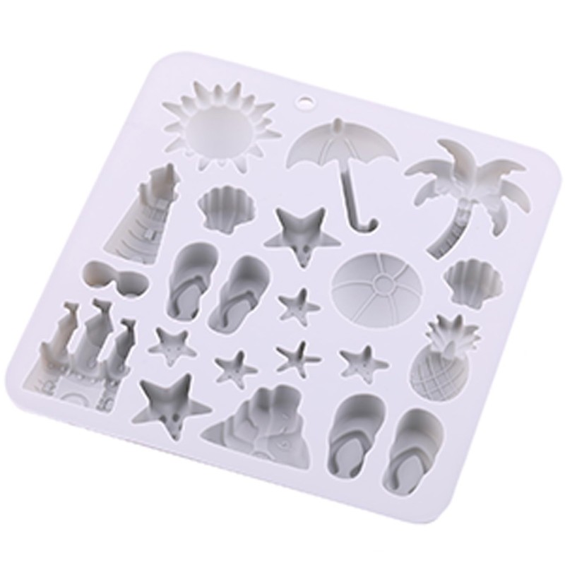 AIBOYA 2Pcs Summer Beach Theme Silicone Molds Coconut Tree Starfish