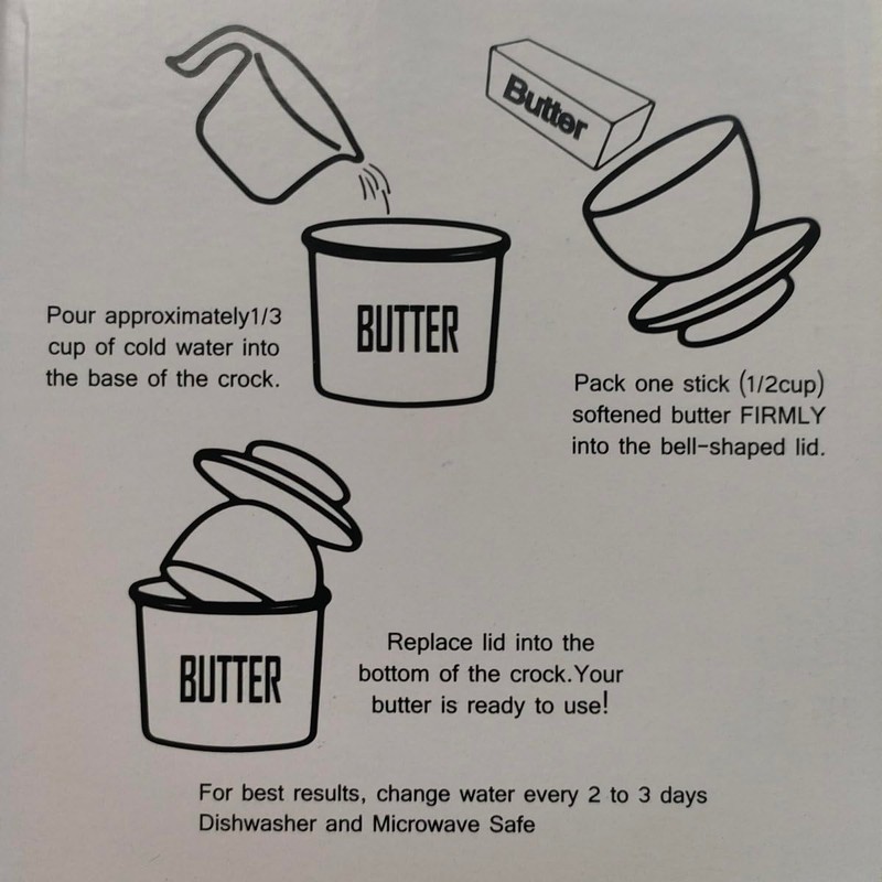 Weigeqi Butter Jar, French-Style Butter Dish with Lid, with Water