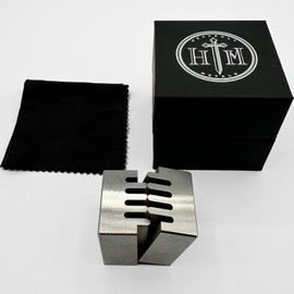 Heavenly Metals 2-Piece Zig Zag Cube Puzzle – Precision Wire EDM Cut Zero Tolerance Stainless Steel Desk Trinket