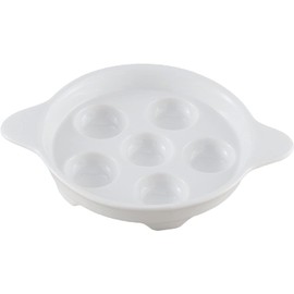 Maine Man Footed Escargot Plate with Handles, Fine White Porcelain, 6.5-Inch