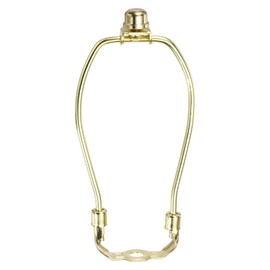 YOKIVE 6 Inch Lamp Harp, Detachable Lamp Shade Holder with 3/8 Standard Saddle and Finial Heavy Duty Bracket for Table Floor Standing Lamps, Golden