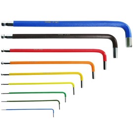 KENOH Color Ball Point Hex Wrench Set, 9 Pieces, EX Long