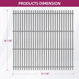 Votenli Full Size Stainless Steel Cooking Grates for Weber Genesis II Replacement Parts, 66801 Grid Replace for Genesis II 200 & II LX 240,E-210, II LX E-240, II LX S-240, 60004001,18 7/8" x19 7/8"