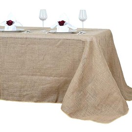 BalsaCircle 90-Inch x 156-Inch Natural Brown Burlap Jute Rustic Rectangle Tablecloth Country Chic Wedding Party Home Table Linens