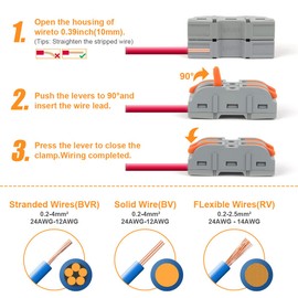 Flintronic Cable Connectors, Pack of 119 Connection Terminals, SPL-1 with Actuation Lever, 4 mm² Conductor Clamp, Electrical Connection Blocks, Updated Versions Can Be Combined Freely, SPL2-5