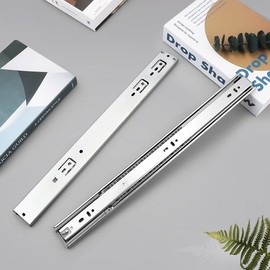 Gobrico 20 inch Full Extension Drawer Slides, Soft/Self Close Ball Bearing Drawer Glides with Brackets - 2 Pair Pack, Rear/Side Mount Kitchen Drawer Runners Rails Heavy Duty 78 LB Capacity