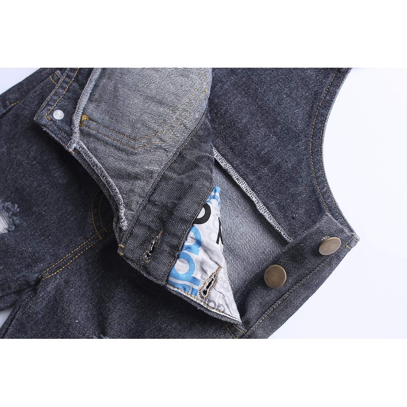 KIDSCOOL SPACE Pure Cotton Blue/Black Baby & Toddlers Ripped Jeans