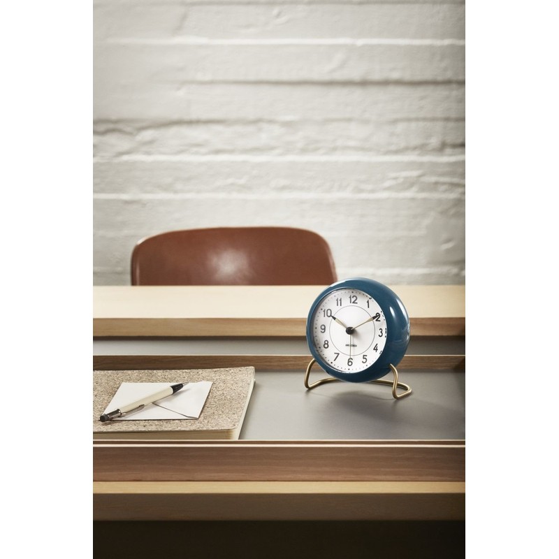 Arne Jacobsen - Station Alarm Clock - Petrol Blue