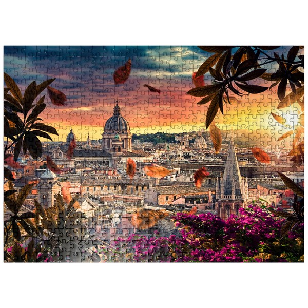 Beautiful Sunset Over The City of Rome in The Evening - Premium 500 Piece Jigsaw Puzzle for Adults