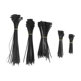 550Pcs Nylon Cable Zip Ties Assortment Set Self Locking Electric Wire Ties for Outdoor Indoor Black