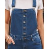 luvamia Bib Overalls Women Capri Wide Leg Jeans Jumpsuit Button