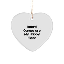 Board Games Lovers' Delight, Heart Ornament Gifts from Friends for Board Games Enthusiasts, 'Board Games are My Happy Place'