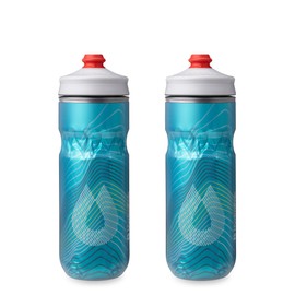 HydraPak | Polar Bottle - Polar Surge Insulated Bike Water Bottle 2-Pack - High Flow, Cycling & Sports Squeeze Bottle (Ascent Blue, 600ml / 20oz)