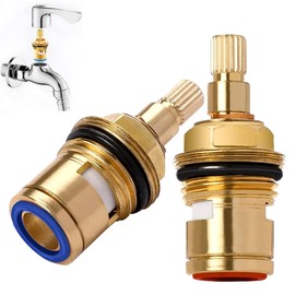 2PCS Brass Tap Valves for Mixer Taps | Durable Tap Cartridge Replacement | Leak-Resistant | Easy Installation | Suitable for Most UK Kitchen and Bathroom Faucets