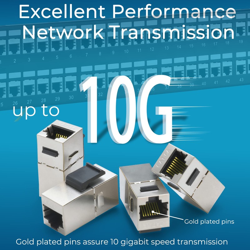 Rapink Patch Panel 48 Port Cat6A with Inline Keystone 10G