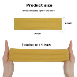 9Pcs Headbands for Women Non Slip Headband, Soft Elastic Hair Bands for Women’s Hair, Fashion Cotton Cloth Stretchy Sweat Bands Headbands for Sports, Makeup, Gym, Running, Yoga, Workout (9Colors-A)