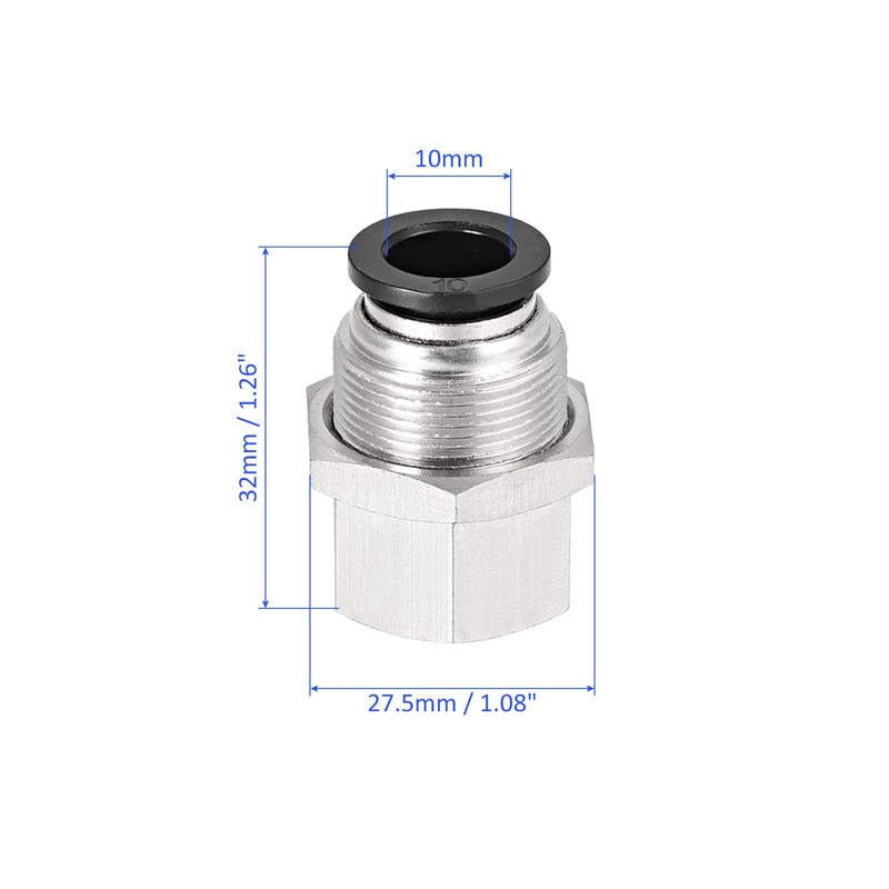 M METERXITY 1 Pack 1/4 BSPT Push Lock Fitting -