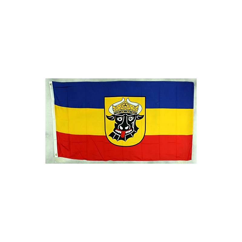Buddel-Bini Flag approx. 90 x 150 cm: Mecklenburg Ochsenkopf Mecklenburger