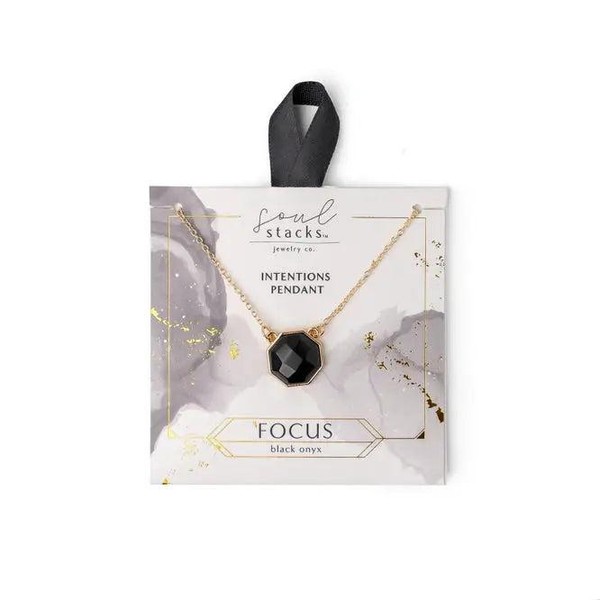 Soul Stacks Intentions Meaningful Necklaces - Color: Onyx - Focus